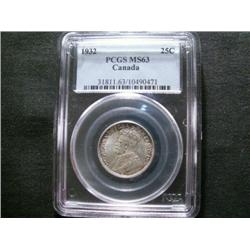1932 25¢ PCGS MS63. A solid coin with i