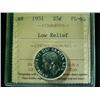 Image 1 : 1951 Low relief  25¢  ICCS PL65. Fully