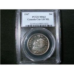 1947 MLC7 PCGS MS63.   Lots of lustre a