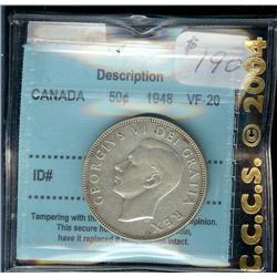 1948 50¢  CCCS VF20. Key date!
