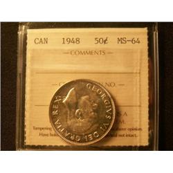 1948 50¢  ICCS MS64.  Brilliant with fu