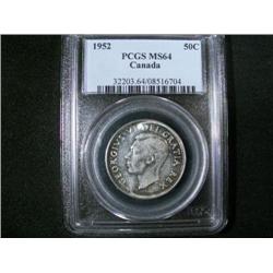 1952 50¢ PCGS MS64.  A sharp blast whit