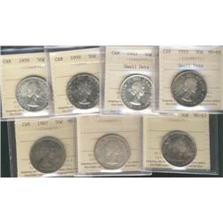 1953 SD 50¢ x 2, 1959 x 2, 1961, 1962 &