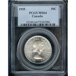 1955 50¢  PCGS MS64. Flashy original lu