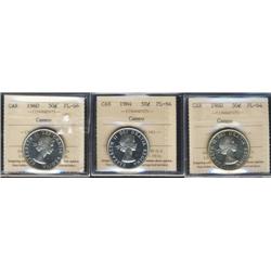 1960 x 2 and 1964.  Lot of three Proof