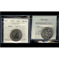 1982 Type 2 Small beads  50¢  ICCS MS65