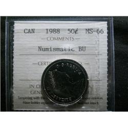 1988  50¢  ICCS MS66 Numismatic BU.  A
