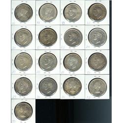 Lot of 17 Silver dollars.  1935, 1936,