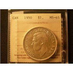 1950  $1  ICCS MS65  Light golden tone