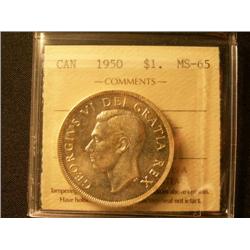 1950  $1  ICCS MS65  Light golden tone