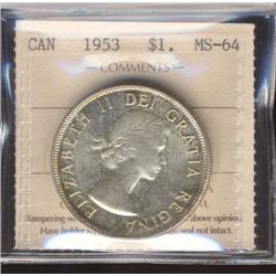 1953 NSF  $1  ICCS MS64 very light even