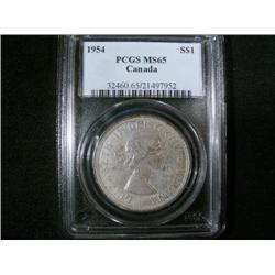 1954  $1  PCGS MS65.  Scarce date and v