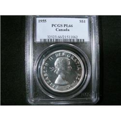 1955  $1  PCGS PL66.  Fully brilliant a