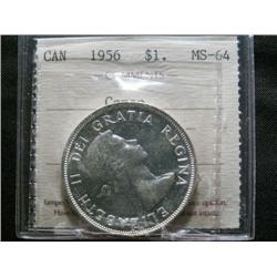 1956  $1  ICCS MS64 Cameo.  Very scarce