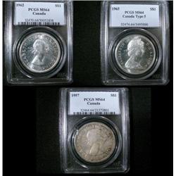 1957 WL, 1962, 1965 T.5 $1 All three co