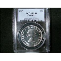 1957  $1  PCGS PL66.  Brilliant with ni
