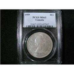 1959  $1  PCGS MS65.  Gold and russet t
