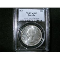 1960  $1  PCGS MS65.  Fully brilliant a