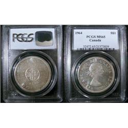 1964  $1  PCGS MS65.  Light tone.