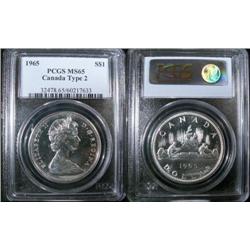 1965 T.2  $1  PCGS MS65.  Brilliant and