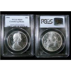 1966  Large Beads  $1  PCGS MS65.  Most