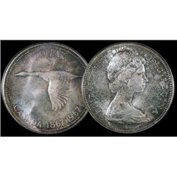 1967  $1  PCGS MS65.  Medium tone over