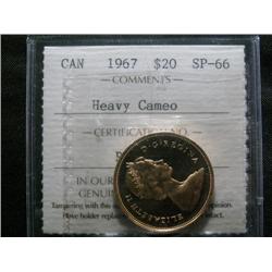 1967 Gold $20 ICCS SP66 Heavy Cameo.  A