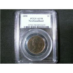 Newfoundland 1890 1¢  PCGS AU58.  Sharp