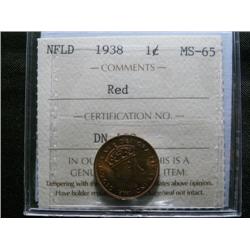 Newfoundland 1938 1¢  ICCS MS65 Red. 90