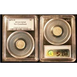 1873H 5 cents PCGS EF45.  Brilliant wit
