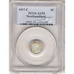 1917c Nfld 5¢.  A nice fully struck exa