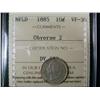 Image 1 : Nfld 1885 10¢ ICCS VF30 Obv 2.  Nice lo