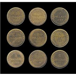 Complete date set of $2 Nfld Gold coins