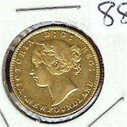 1870  2 Dot  $2 Nfld Gold EF-45, well s
