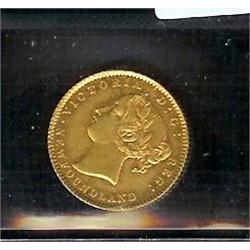 1881 $2 Nfld Gold AU-50, well struck wi