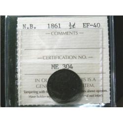 New Brunswick 1861 1/2¢  ICCS EF40.  Da