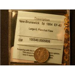 New Brunswick 1864 Large 6  5¢  CCCS EF