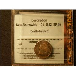 New Brunswick 1862 Double punch 2 10¢ C