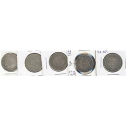 BR-859 B.W.I. 1822-1.  Lot of 5 coins a