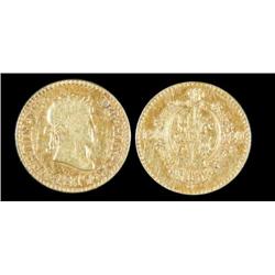 Spain.  Gold 1/2 escudo (1.72 grams).