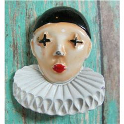 Vintage Clown Pierrot Brooch Pin