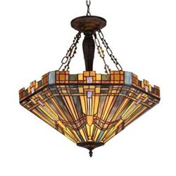 Stained Glass 3-Light Ceiling Pendant