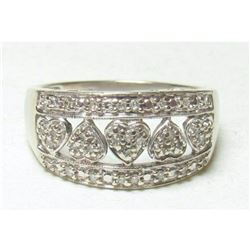 Valentine Hearts 10kt White Gold & Diamond Ring