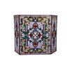 Image 2 : Tiffany Style Stained Art Glass Folding Fireplace Screen
