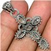 Image 1 : Herkimer Diamond & Sterling Silver Cross Pendant