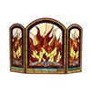 Image 1 : Modern Stained Art Glass Autumn Flames Fireplace Screen