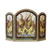 Image 2 : Modern Stained Art Glass Autumn Flames Fireplace Screen