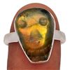 Image 1 : Carved Labradorite Skull & Sterling Silver Ring