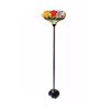 Image 1 : Tiffany Style Stained Glass Floral Design Torchiere Lamp