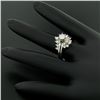 Image 7 : 14kt White Gold 1.00 ctw Diamond Cluster Cocktail Ring